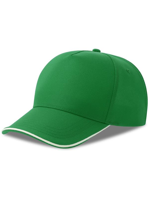 Atlantis Recy Five Piping 5 Panel Structured Mid Profile Curved Visor Recycled Cap Adult