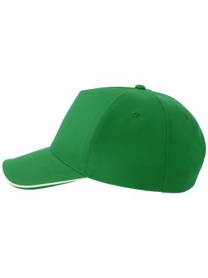 Atlantis Recy Five Piping 5 Panel Structured Mid Profile Curved Visor Recycled Cap Adult - Image 80