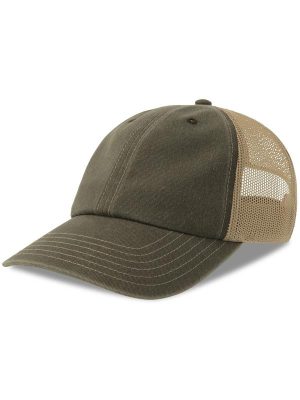 Atlantis Teon 6 Panel Unstructured Low Profile Mid Visor Pigment Dyed Recycled Trucker Cap Adult - Image 10