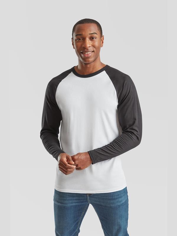 Fruit Of The Loom Valueweight Open End 165 Regular Fit LS Baseball Tee Adult