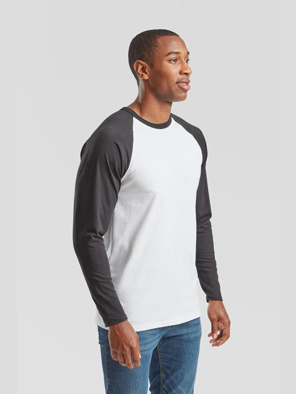 Fruit Of The Loom Valueweight Open End 165 Regular Fit LS Baseball Tee Adult