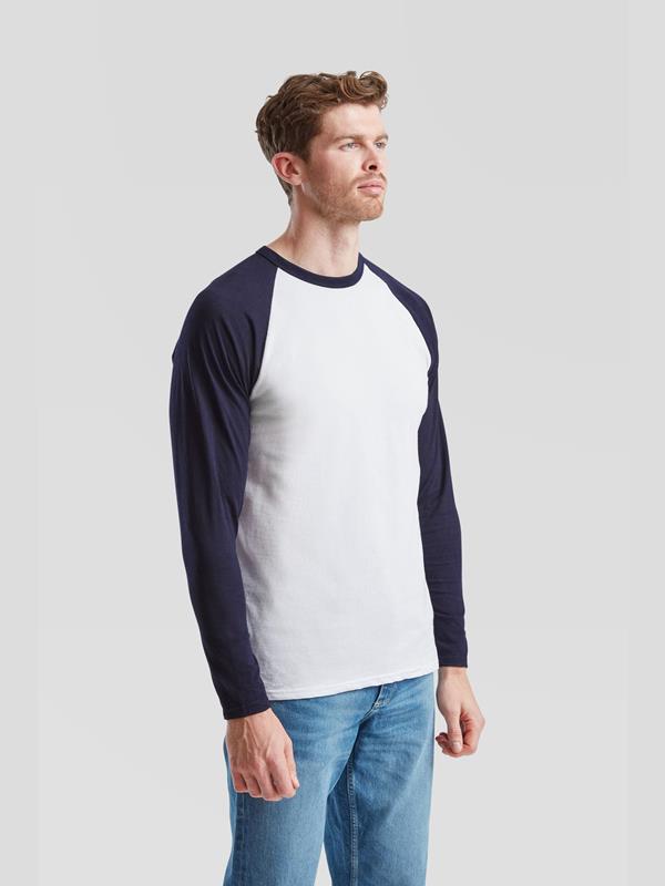 Fruit Of The Loom Valueweight Open End 165 Regular Fit LS Baseball Tee Adult