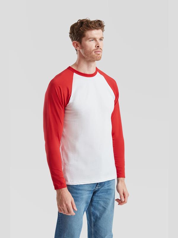 Fruit Of The Loom Valueweight Open End 165 Regular Fit LS Baseball Tee Adult