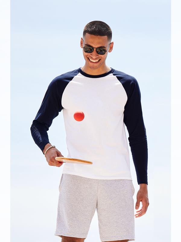 Fruit Of The Loom Valueweight Open End 165 Regular Fit LS Baseball Tee Adult