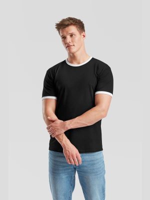 Fruit Of The Loom Valueweight Open End 165 Regular Fit Ringer Tee Adult - Image 5