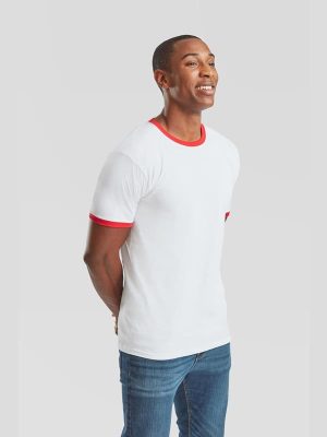 Fruit Of The Loom Valueweight Open End 165 Regular Fit Ringer Tee Adult - Image 49