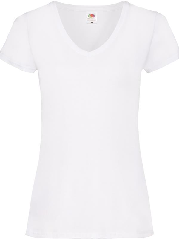 Fruit Of The Loom Valueweight Open End 165 Regular Fit V Neck Tee Ladies