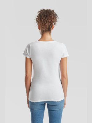 Fruit Of The Loom Valueweight Open End 165 Regular Fit V Neck Tee Ladies - Image 24