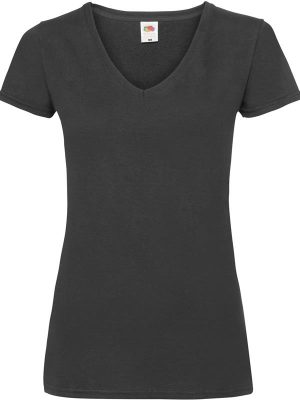 Fruit Of The Loom Valueweight Open End 165 Regular Fit V Neck Tee Ladies - Image 2