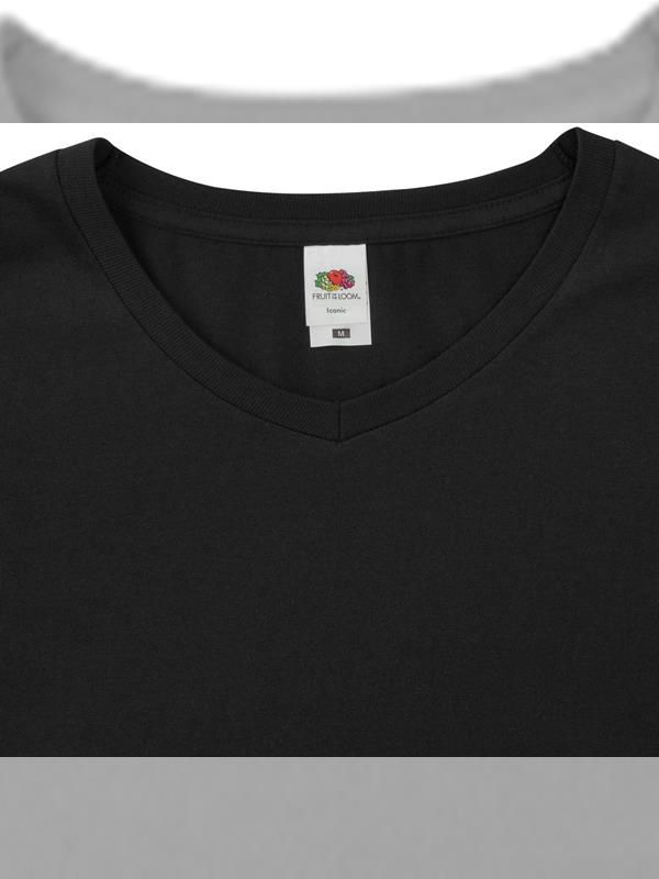 Fruit Of The Loom Iconic Combed 150 Regular Fit V Neck Tee Adult