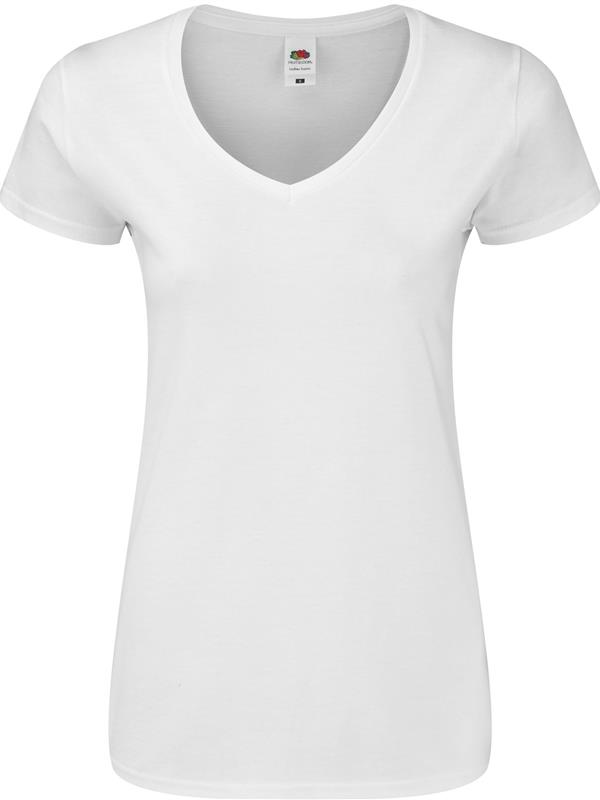 Fruit Of The Loom Iconic Combed 150 Regular Fit V Neck Tee Ladies