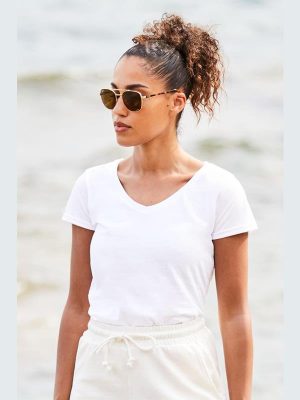 Fruit Of The Loom Iconic Combed 150 Regular Fit V Neck Tee Ladies - Image 1