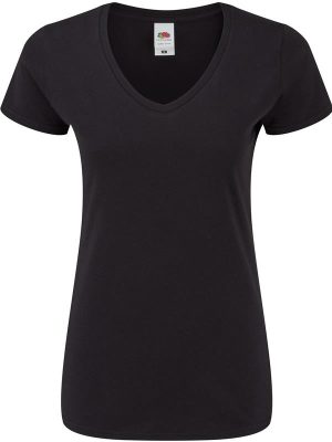 Fruit Of The Loom Iconic Combed 150 Regular Fit V Neck Tee Ladies - Image 2