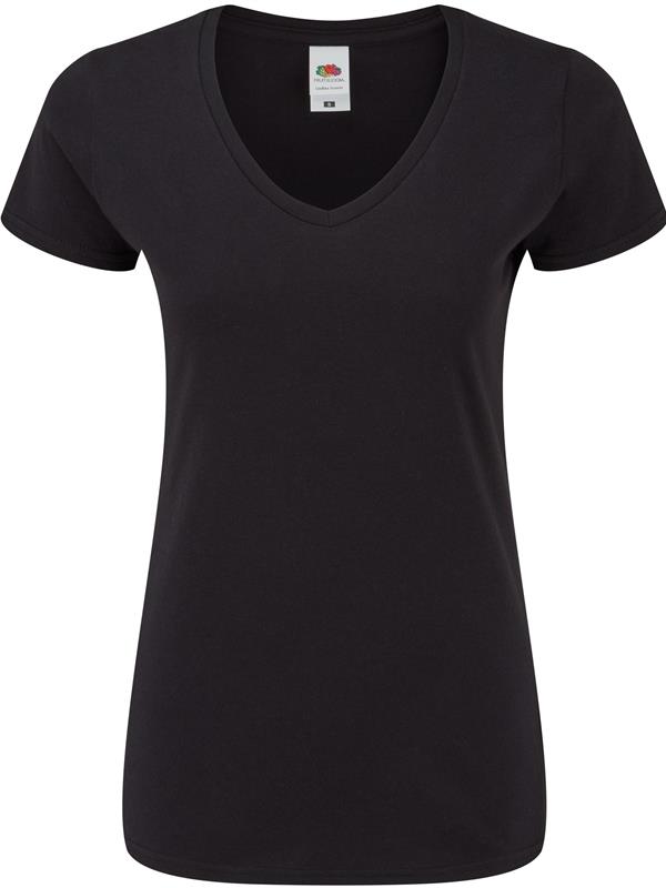 Fruit Of The Loom Iconic Combed 150 Regular Fit V Neck Tee Ladies