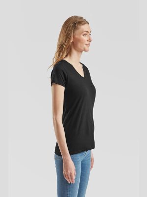 Fruit Of The Loom Iconic Combed 150 Regular Fit V Neck Tee Ladies - Image 7