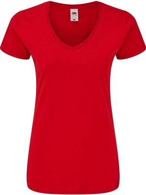 Fruit Of The Loom Iconic Combed 150 Regular Fit V Neck Tee Ladies - Image 20