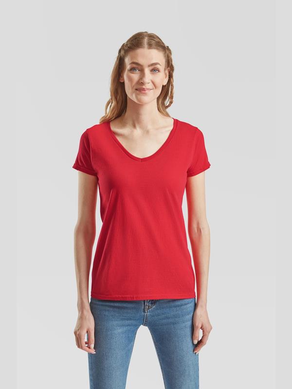 Fruit Of The Loom Iconic Combed 150 Regular Fit V Neck Tee Ladies