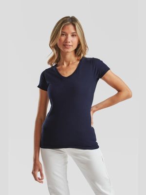 Fruit Of The Loom Iconic Combed 150 Regular Fit V Neck Tee Ladies - Image 11