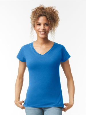 Gildan Softstyle Ringspun 150 Regular Fit V Neck Tee Ladies - Image 16