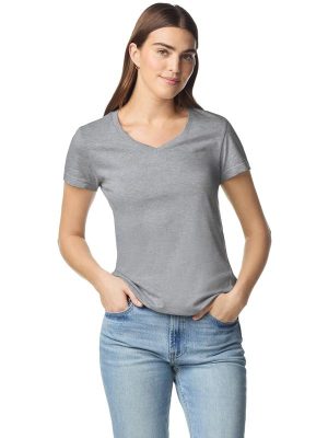 Gildan Softstyle Ringspun 150 Regular Fit V Neck Tee Ladies - Image 19