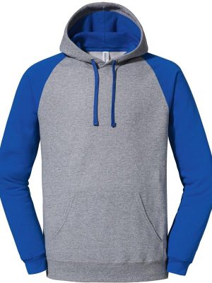 Jerzees Nublend Open End 275 Regular Fit Colour Block Raglan Hood Adult - Image 35