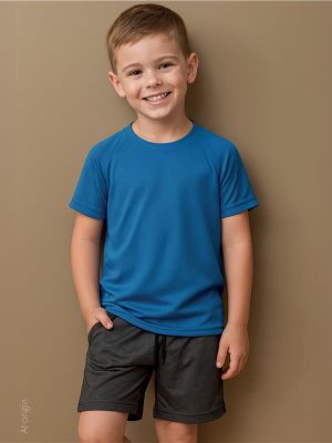 Stedman Mesh Raglan Polyester 140 Regular Fit Tee Kids - Image 1